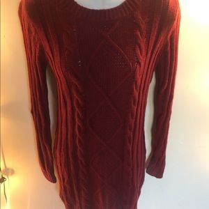 Maroon Holiday Sweater Dress